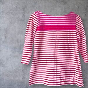 🎈LOFT Striped Pink, White, and Red Boat Neck Top